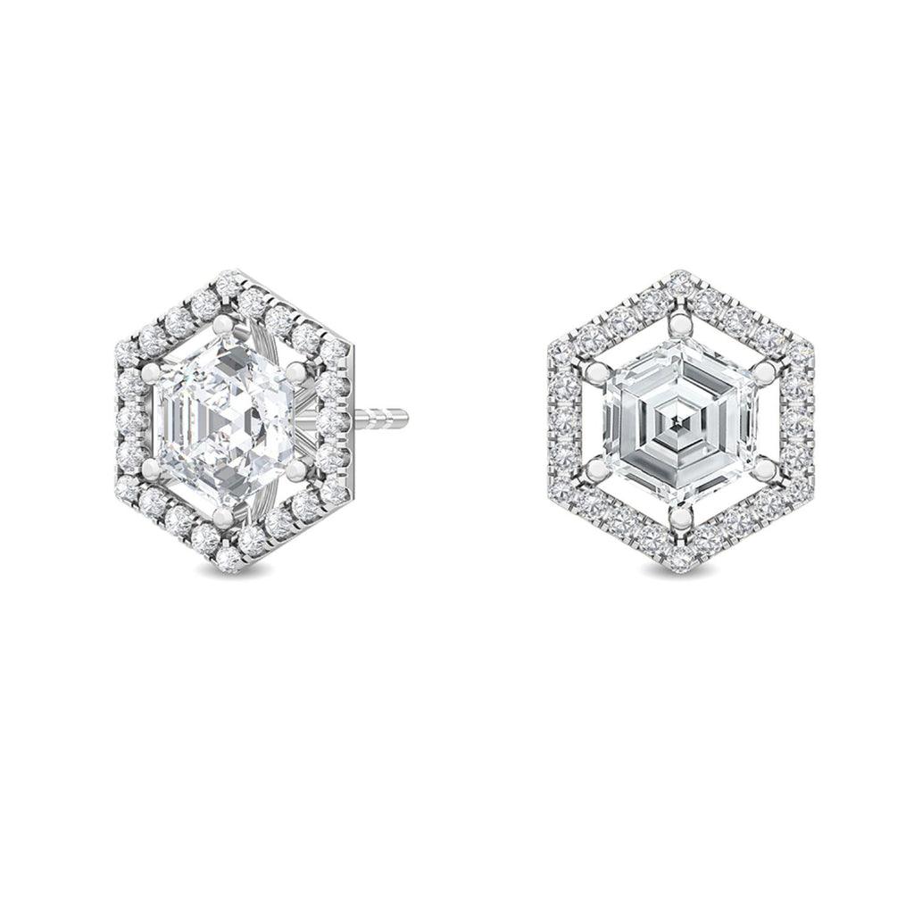 10K White Gold Lab Grown Diamond EARRINGS 1.70 ctw SJE32095HX-1.50CT