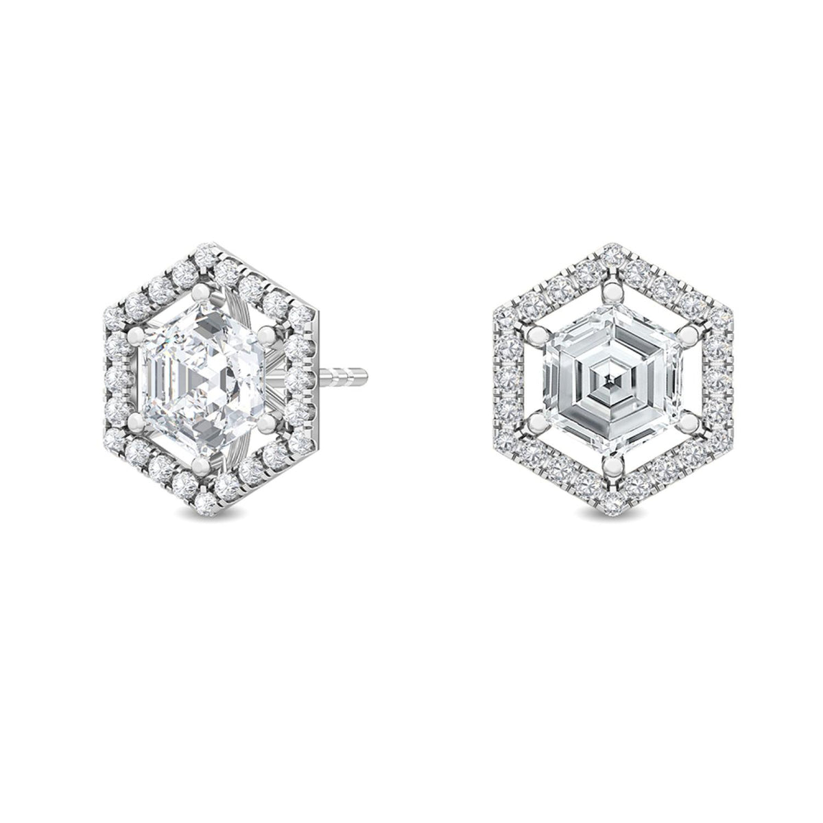 10K White Gold Lab Grown Diamond EARRINGS 1.70 ctw SJE32095HX-1.50CT