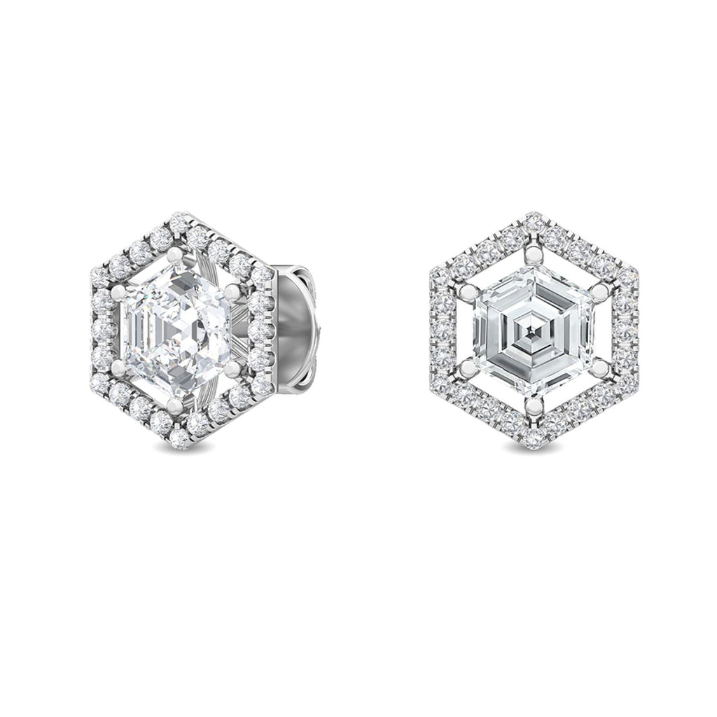 10K White Gold Lab Grown Diamond EARRINGS 1.70 ctw SJE32095HX-1.50CT