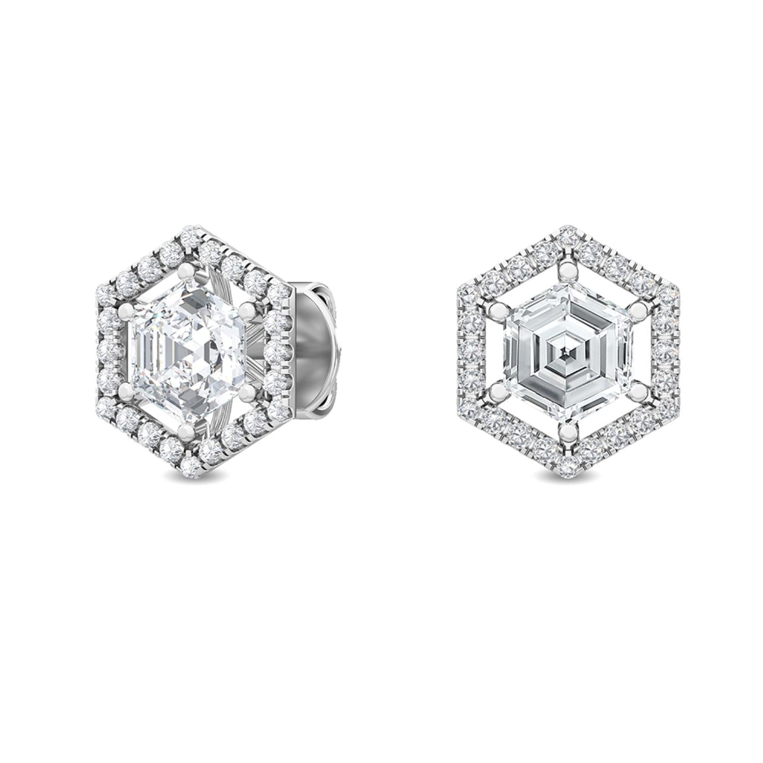 10K White Gold Lab Grown Diamond EARRINGS 1.70 ctw SJE32095HX-1.50CT