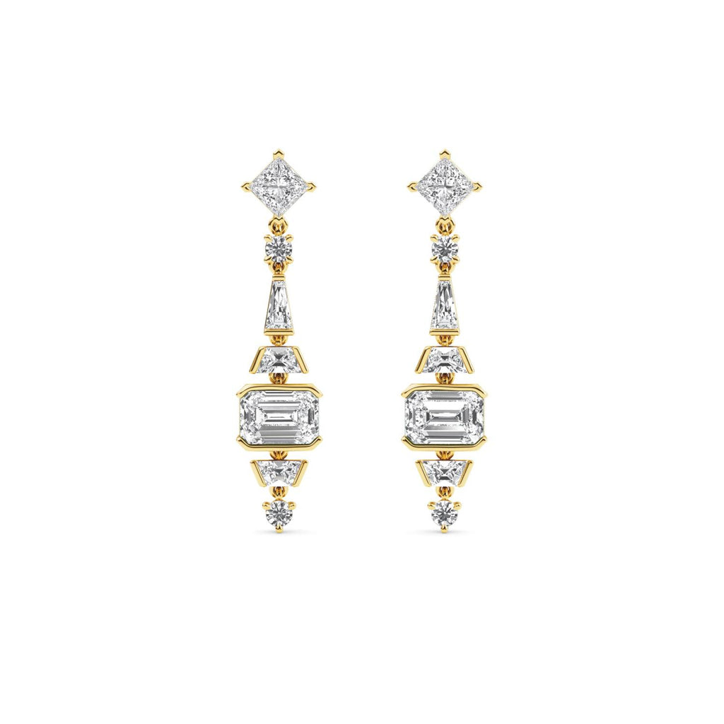18K Yellow Gold Lab Grown Diamond EARRINGS 3.75 ctw SJE33403_D-3.75CT