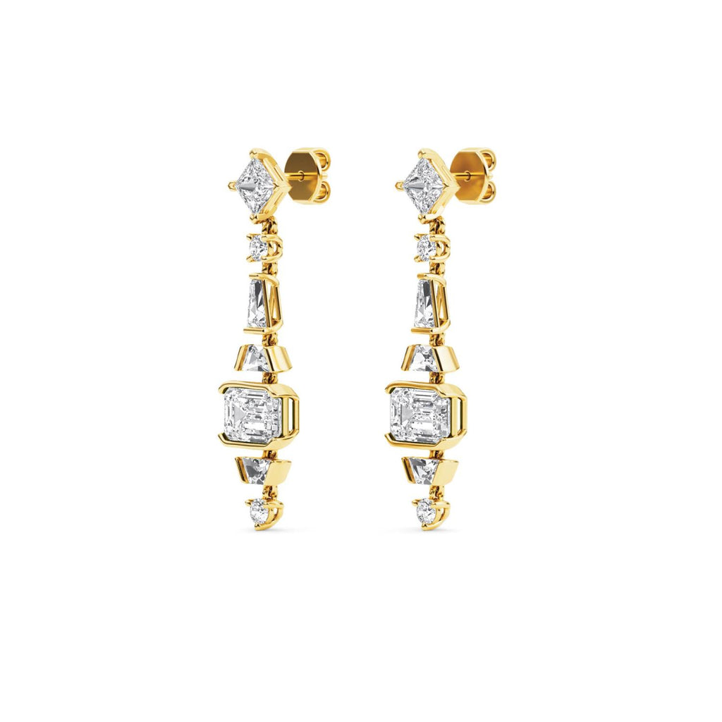 18K Yellow Gold Lab Grown Diamond EARRINGS 3.75 ctw SJE33403_D-3.75CT
