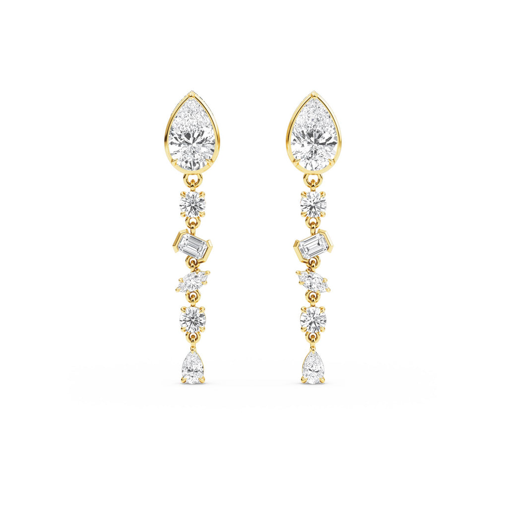 18K Yellow Gold Lab Grown Diamond Earrings 3.08 ctw SJE33474-3.00CT