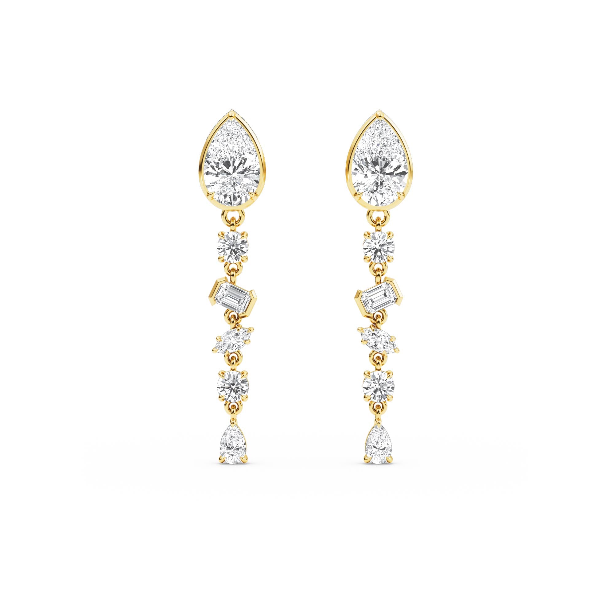 18K Yellow Gold Lab Grown Diamond Earrings 3.08 ctw SJE33474-3.00CT
