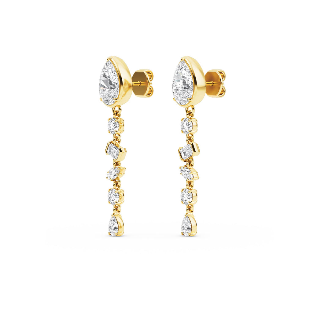 18K Yellow Gold Lab Grown Diamond Earrings 3.08 ctw SJE33474-3.00CT