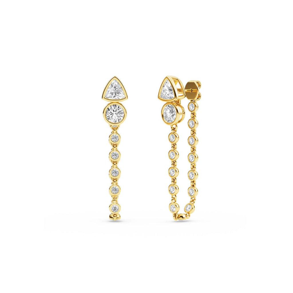 14K Yellow Gold Lab Grown Diamond EARRINGS 3.04 ctw SJE33475-3.00CT