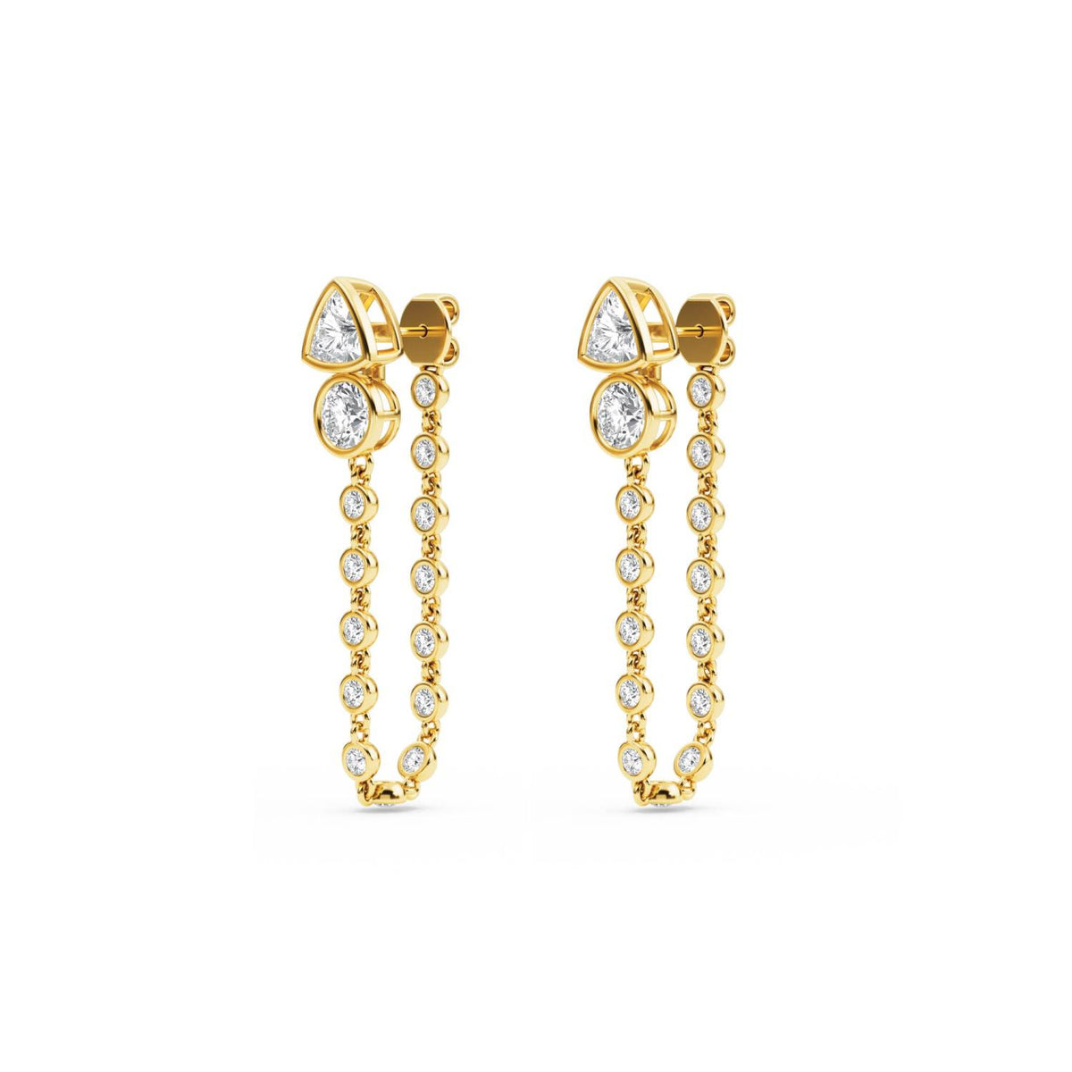 14K Yellow Gold Lab Grown Diamond EARRINGS 3.04 ctw SJE33475-3.00CT