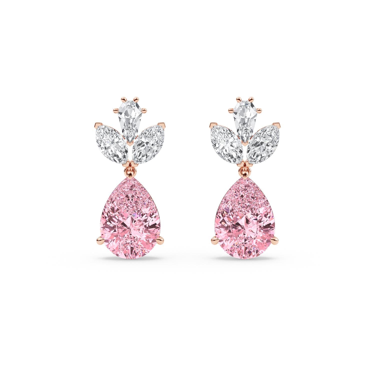 10K Rose Gold Lab Grown Diamond EARRINGS 13.73 ctw SJE33523-13.15CT