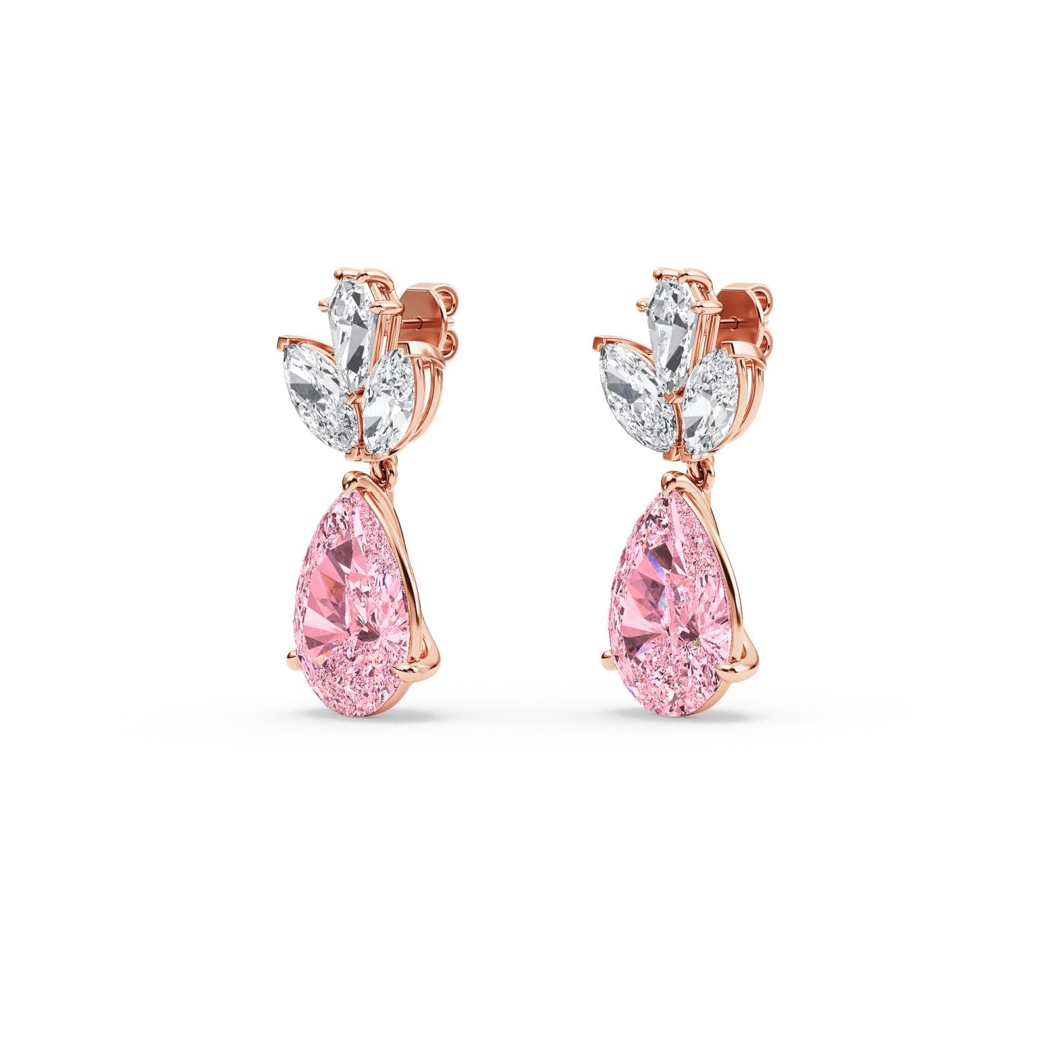 10K Rose Gold Lab Grown Diamond EARRINGS 13.73 ctw SJE33523-13.15CT