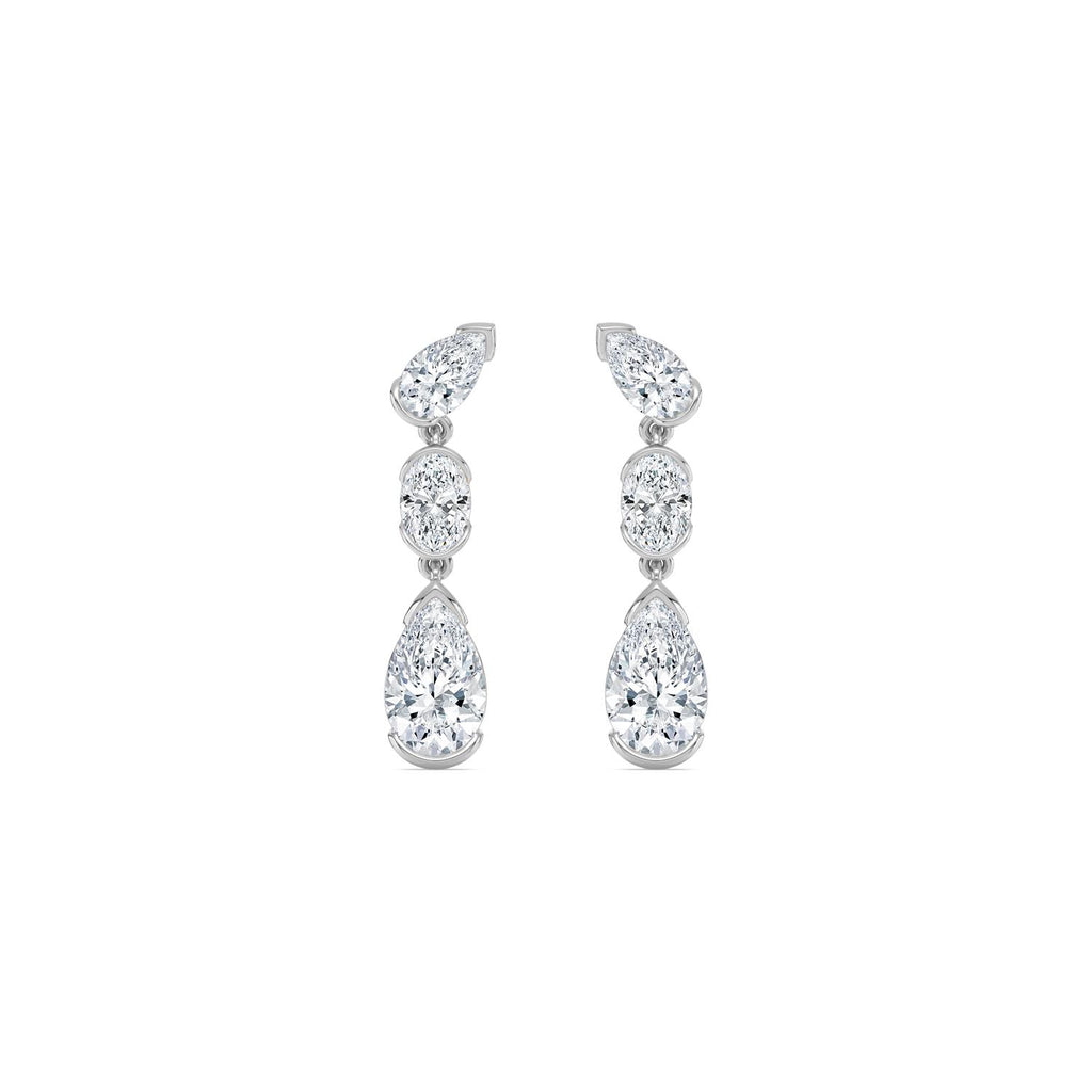 18K White Gold Lab Grown Diamond EARRINGS 2.39 ctw SJE33868PEOV-2.38CT