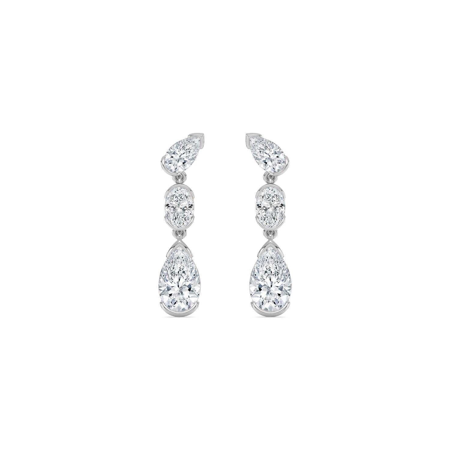 18K White Gold Lab Grown Diamond EARRINGS 2.39 ctw SJE33868PEOV-2.38CT