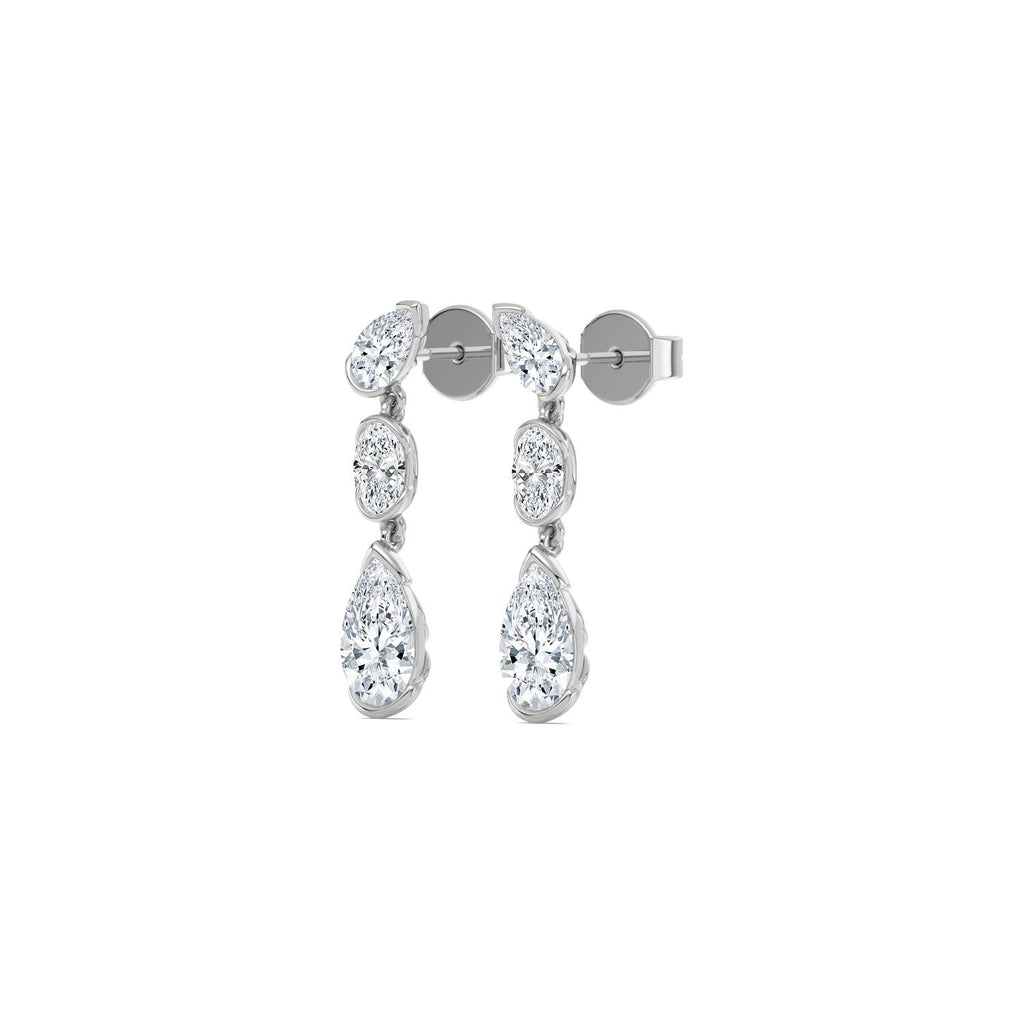 18K White Gold Lab Grown Diamond EARRINGS 2.39 ctw SJE33868PEOV-2.38CT