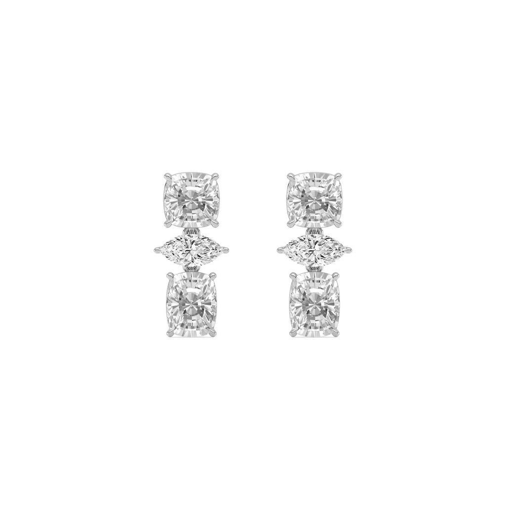 18K White Gold Lab Grown Diamond EARRINGS 4.68 ctw SJE33955-4.68CT