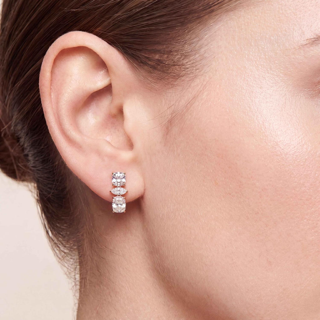 18K White Gold Lab Grown Diamond EARRINGS 4.68 ctw SJE33955-4.68CT