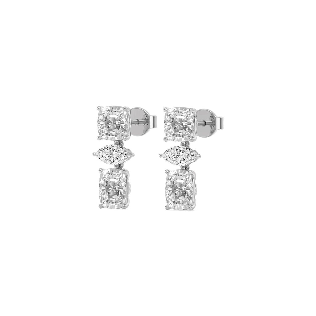 18K White Gold Lab Grown Diamond EARRINGS 4.68 ctw SJE33955-4.68CT