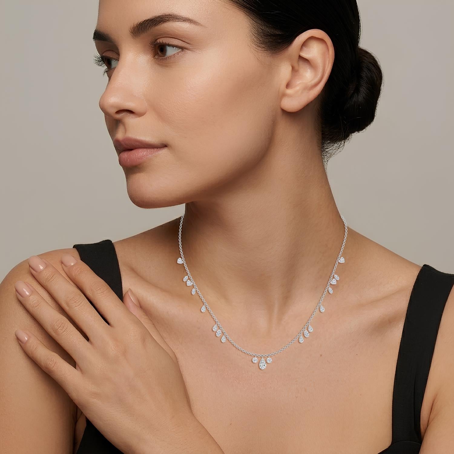 9K White Gold Lab Grown Diamond NECKLACE 6.00 ctw SJN08523-6.83CT-16IN