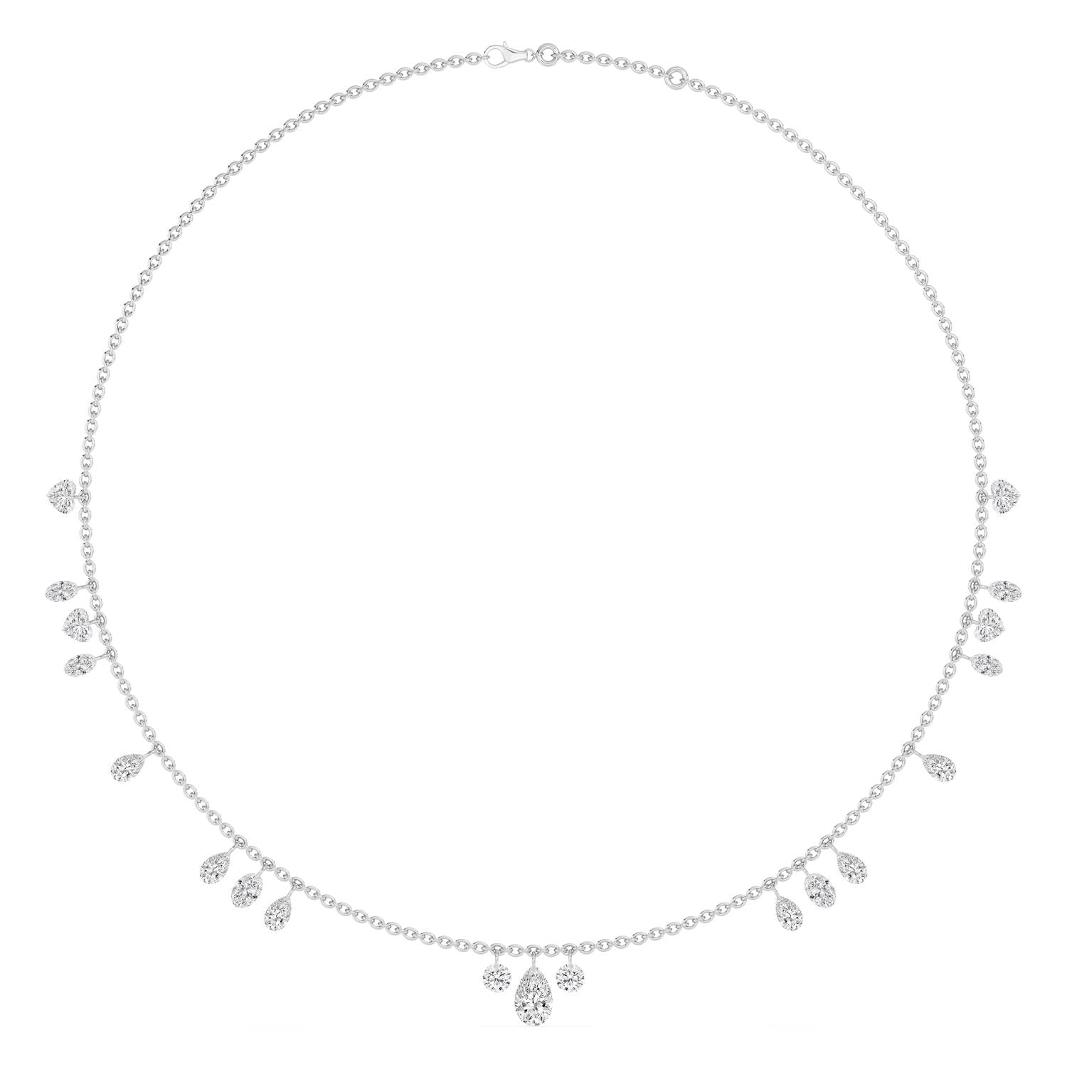 9K White Gold Lab Grown Diamond NECKLACE 6.00 ctw SJN08523-6.83CT-16IN