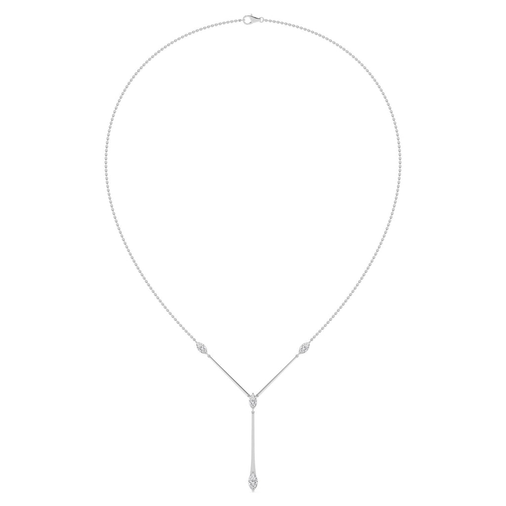 9K White Gold Lab Grown Diamond NECKLACE 1.48 ctw SJN08543MQ-1.50CT-16IN