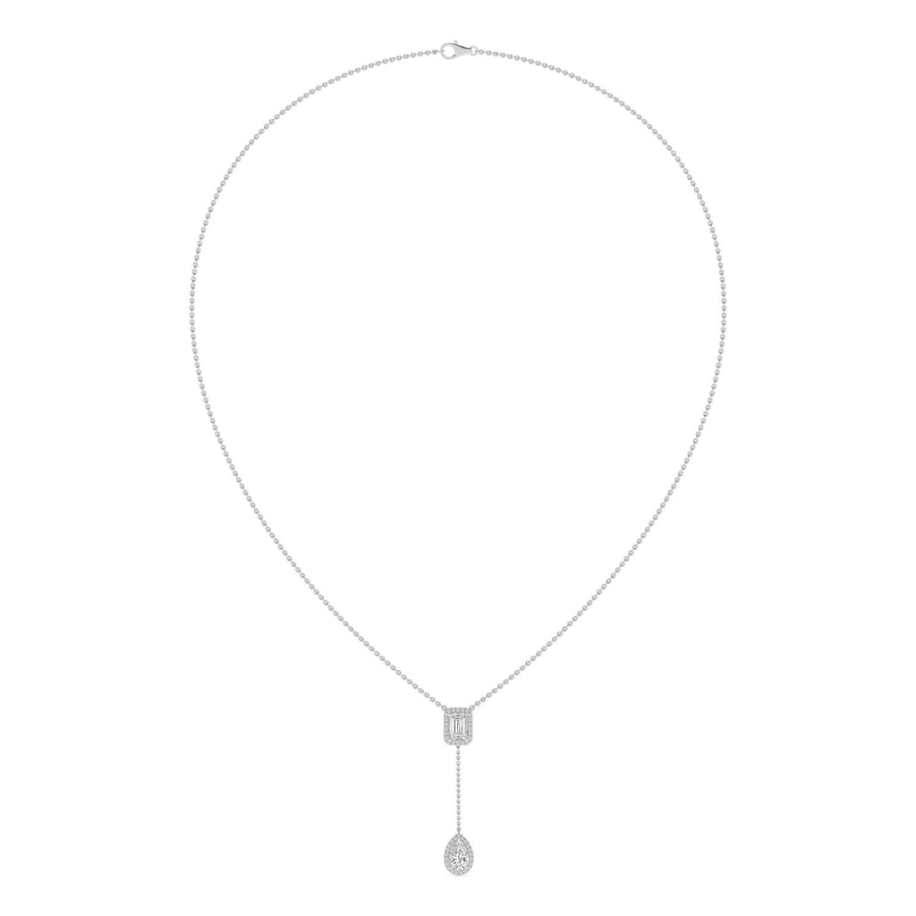 9K White Gold Lab Grown Diamond NECKLACE 2.01 ctw SJN08546EMPE-1.75CT