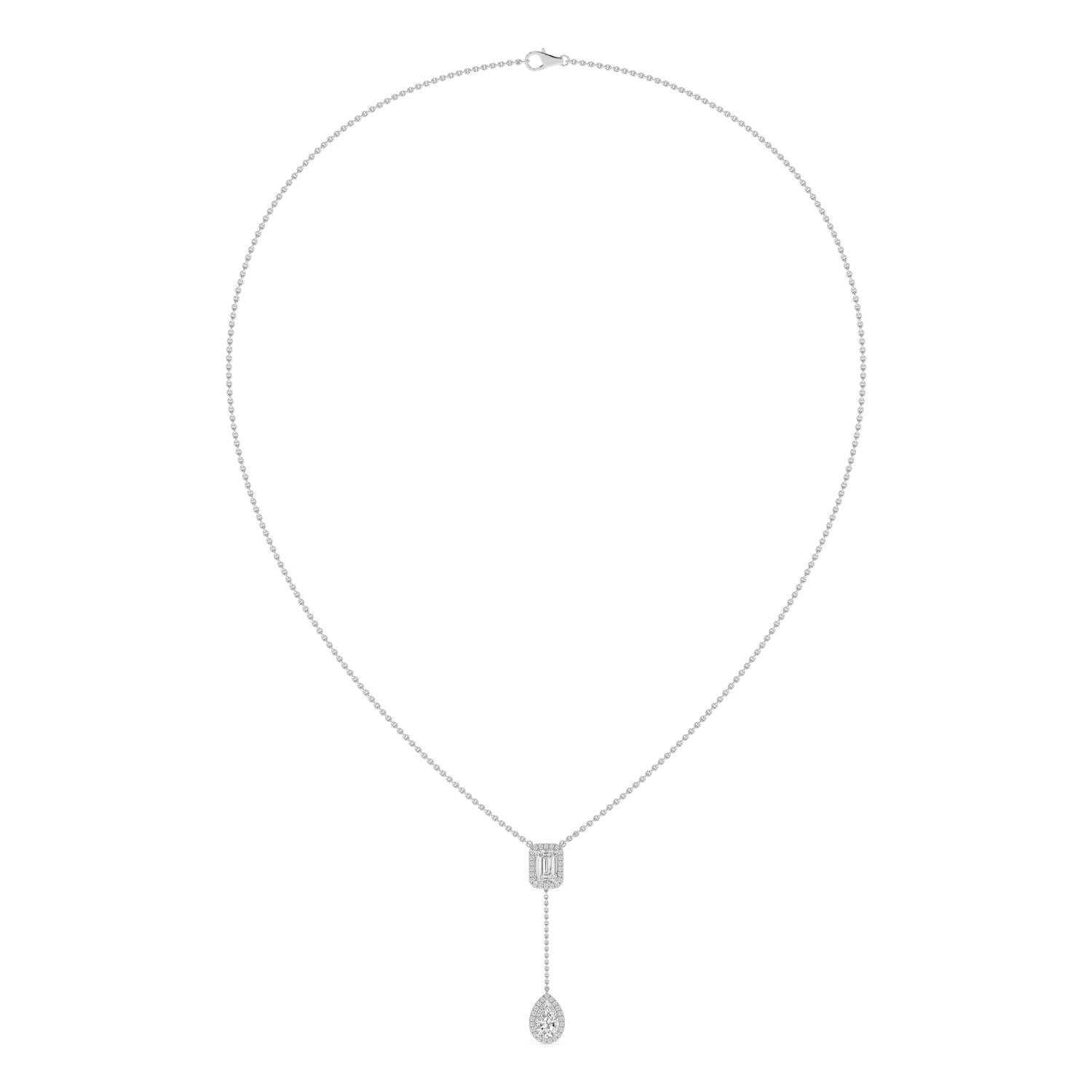 9K White Gold Lab Grown Diamond NECKLACE 2.01 ctw SJN08546EMPE-1.75CT