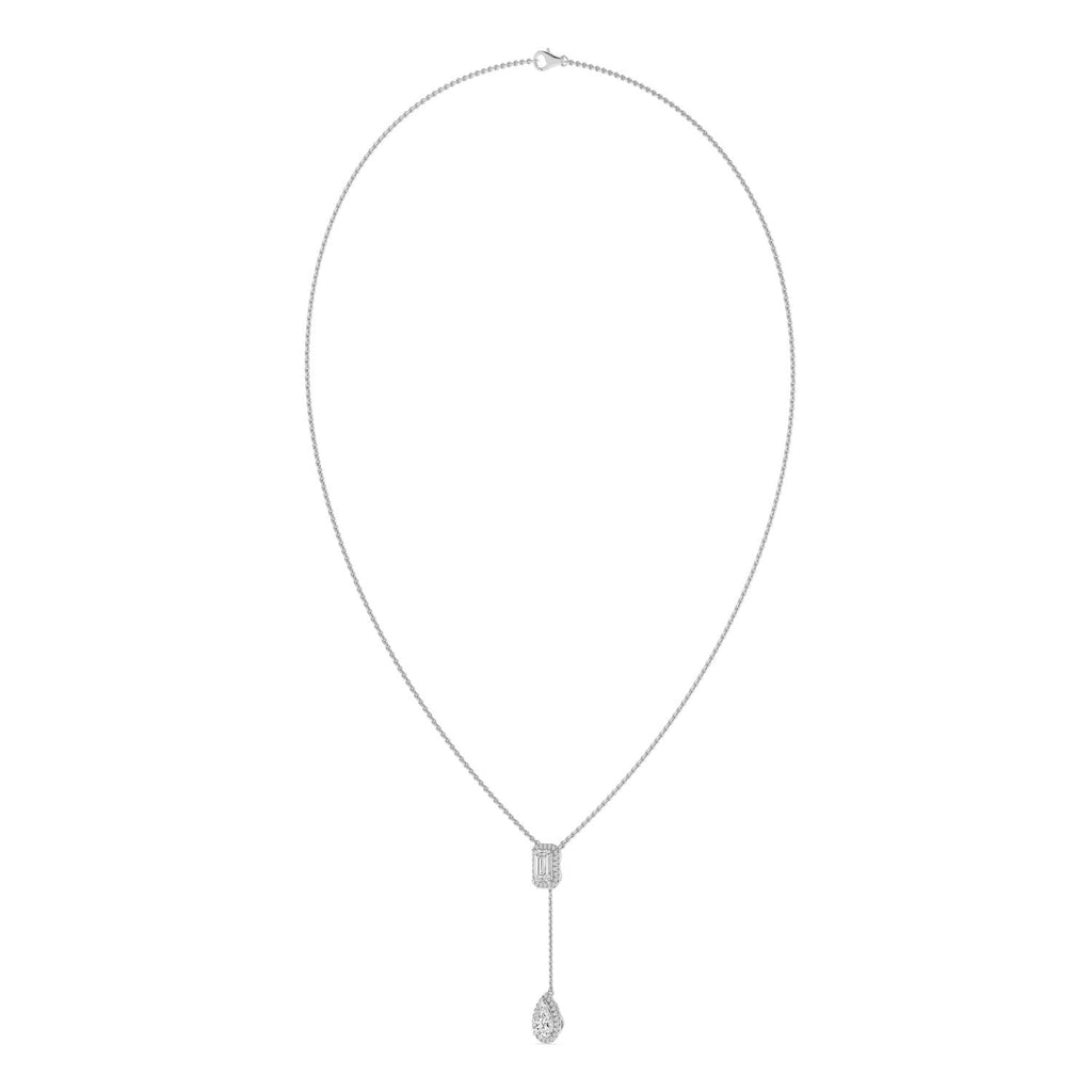 9K White Gold Lab Grown Diamond NECKLACE 2.01 ctw SJN08546EMPE-1.75CT