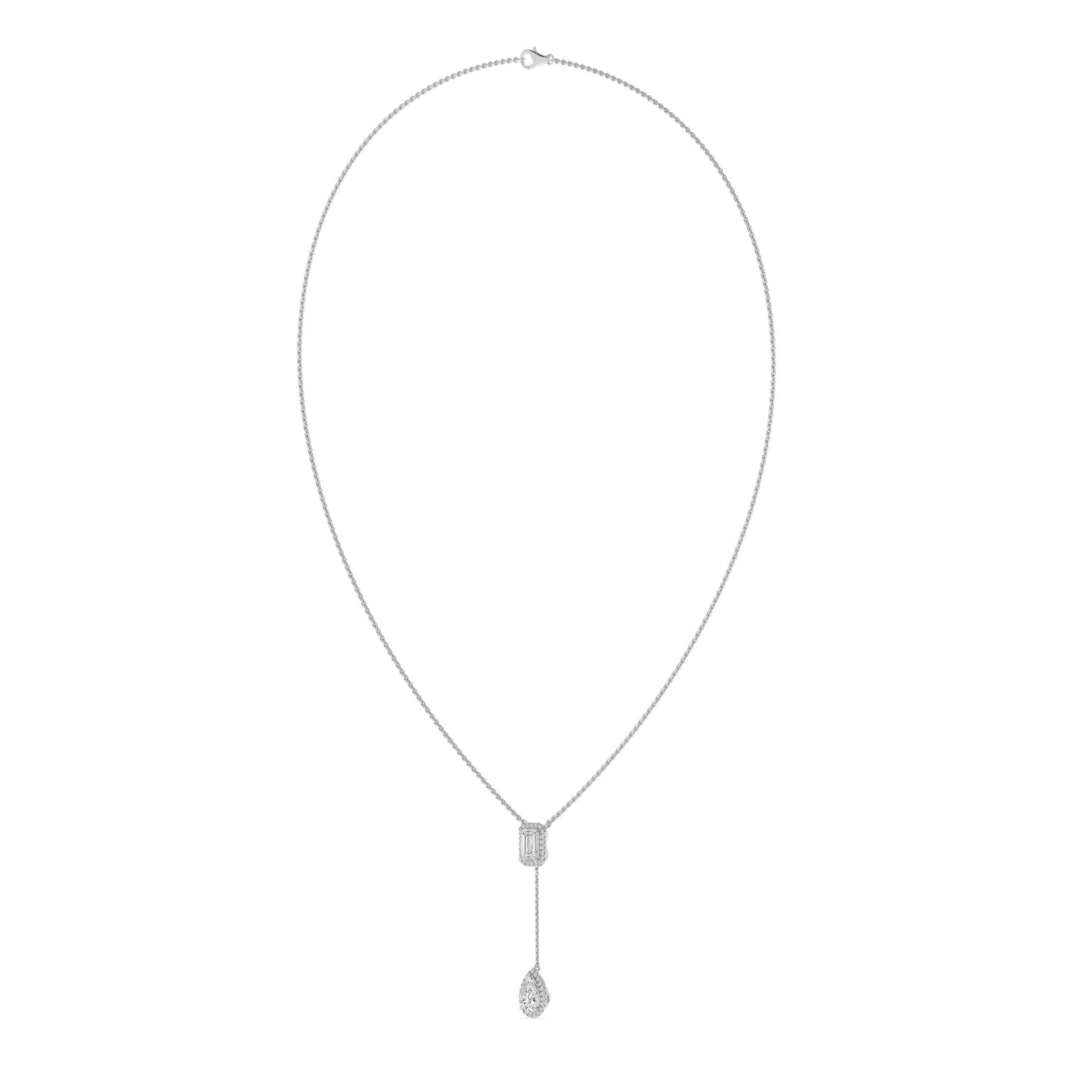 9K White Gold Lab Grown Diamond NECKLACE 2.01 ctw SJN08546EMPE-1.75CT