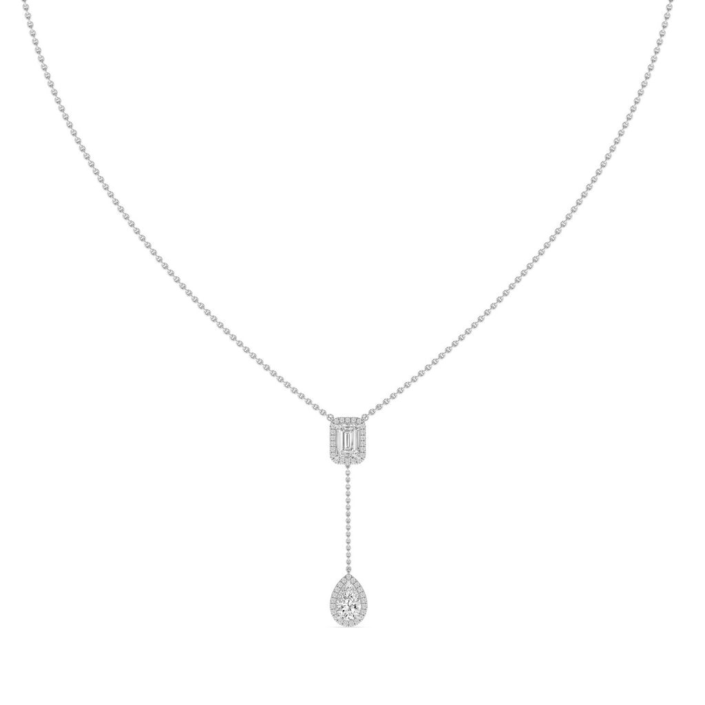 9K White Gold Lab Grown Diamond NECKLACE 2.01 ctw SJN08546EMPE-1.75CT