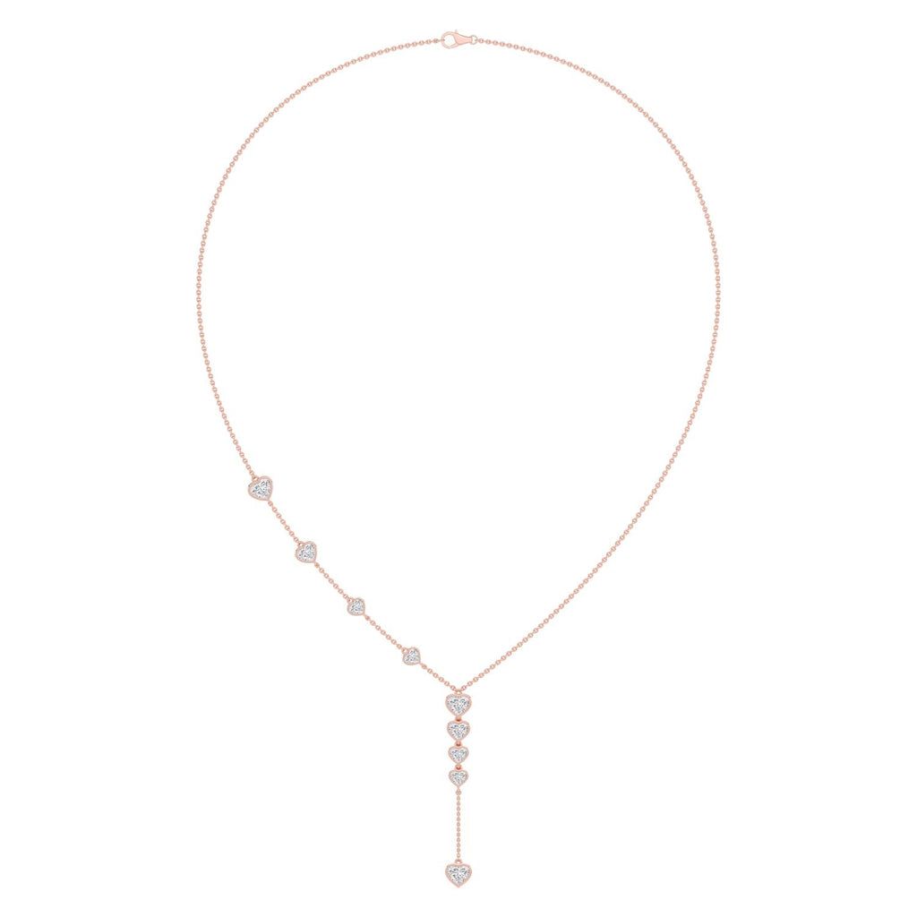 18K Rose Gold Lab Grown Diamond NECKLACE 3.21 ctw SJN08551HT-3.25CT-16IN