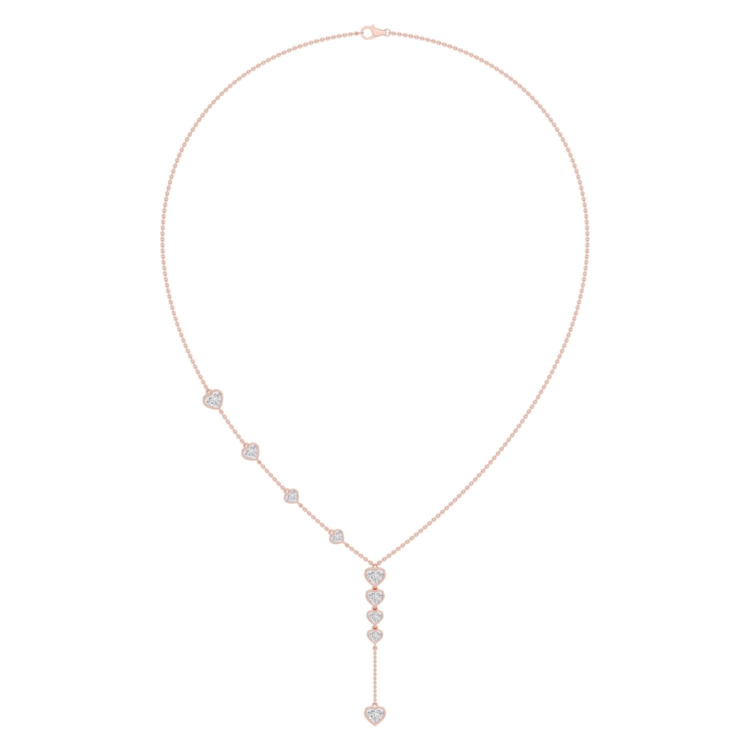18K Rose Gold Lab Grown Diamond NECKLACE 3.21 ctw SJN08551HT-3.25CT-16IN