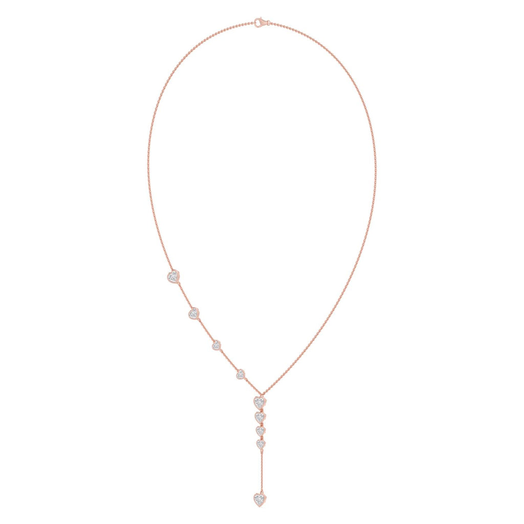 18K Rose Gold Lab Grown Diamond NECKLACE 3.21 ctw SJN08551HT-3.25CT-16IN