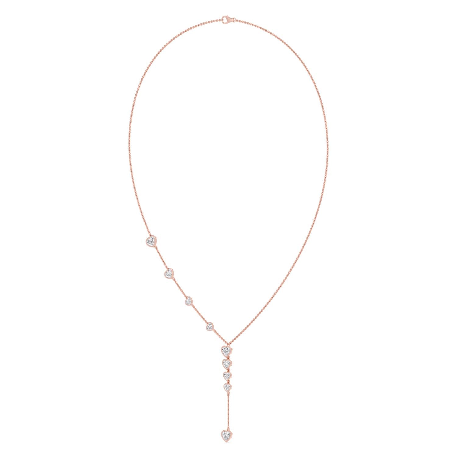 18K Rose Gold Lab Grown Diamond NECKLACE 3.21 ctw SJN08551HT-3.25CT-16IN
