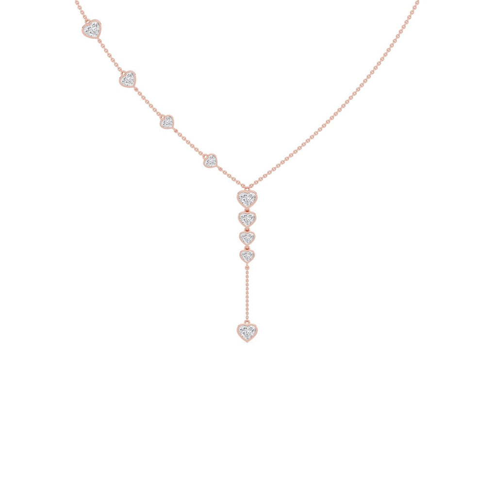 18K Rose Gold Lab Grown Diamond NECKLACE 3.21 ctw SJN08551HT-3.25CT-16IN