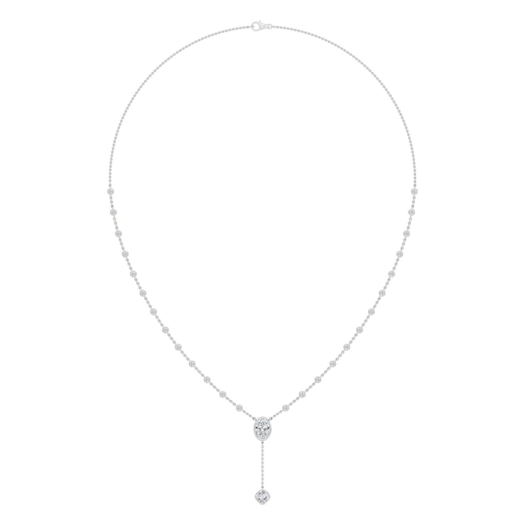 9K White Gold Lab Grown Diamond NECKLACE 2.39 ctw SJN08570OV-1.00CT-16IN