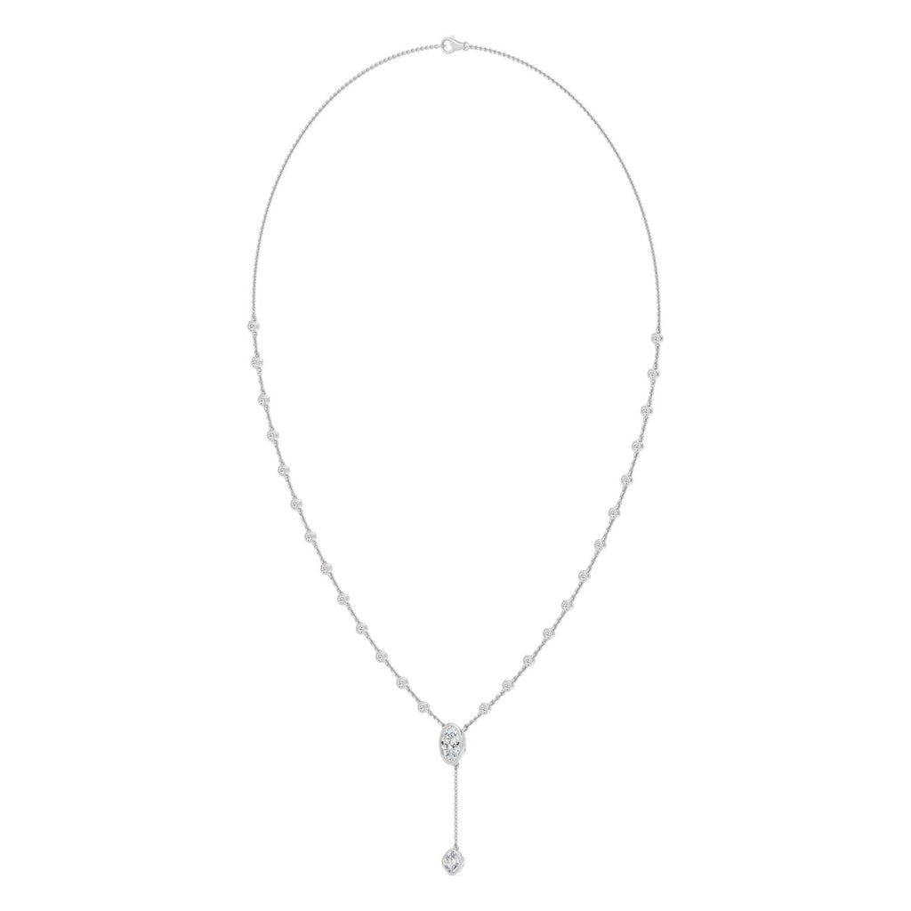 9K White Gold Lab Grown Diamond NECKLACE 2.39 ctw SJN08570OV-1.00CT-16IN