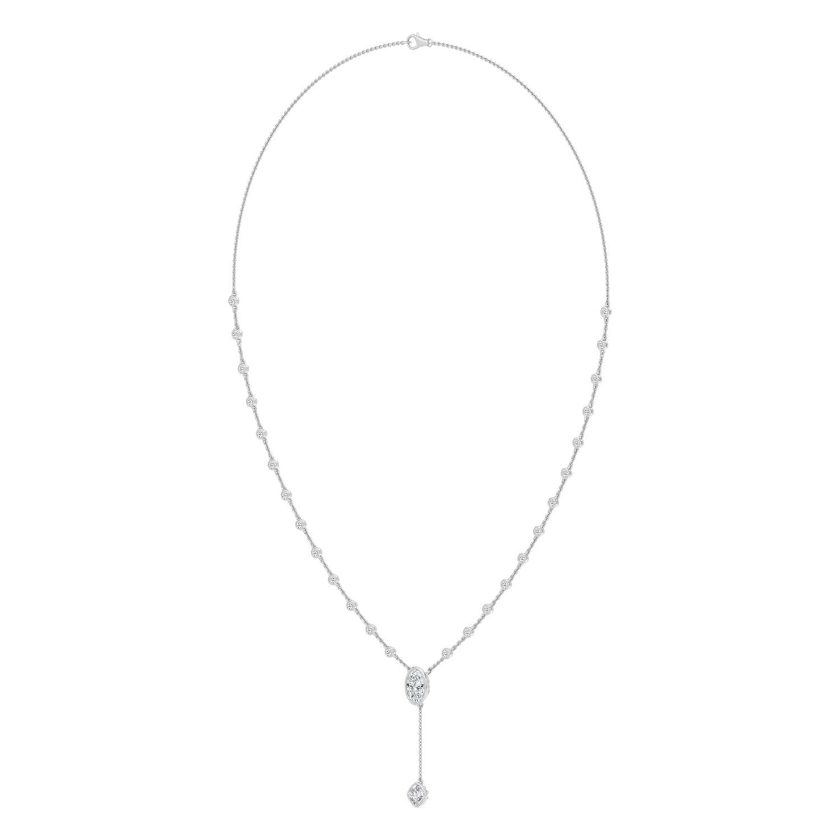 9K White Gold Lab Grown Diamond NECKLACE 2.39 ctw SJN08570OV-1.00CT-16IN