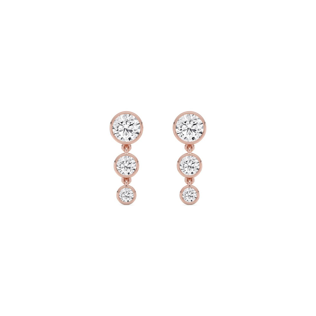 9K Rose Gold Lab Grown Diamond EARRINGS 1.55 ctw SJNSE13680-1.63CT