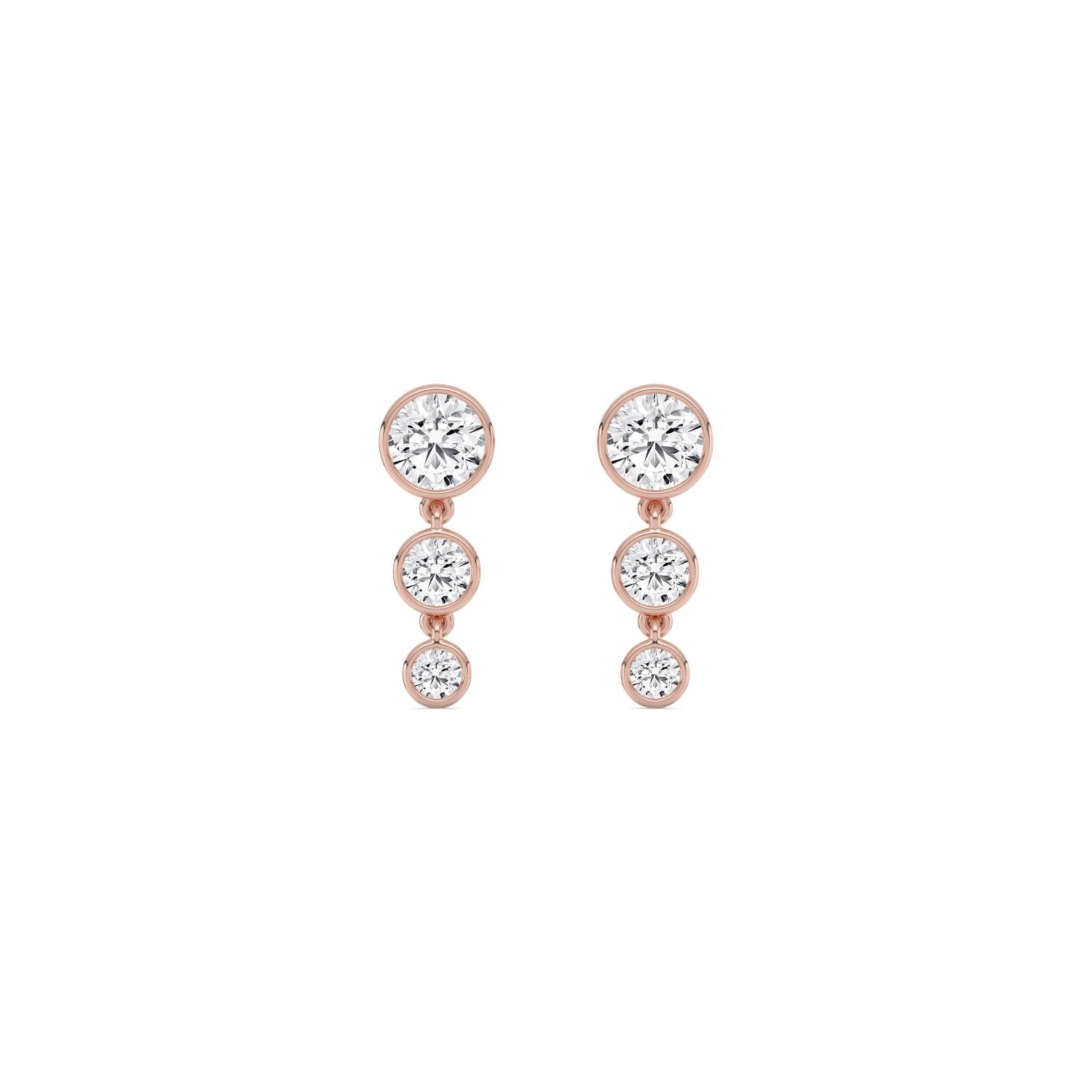 9K Rose Gold Lab Grown Diamond EARRINGS 1.55 ctw SJNSE13680-1.63CT