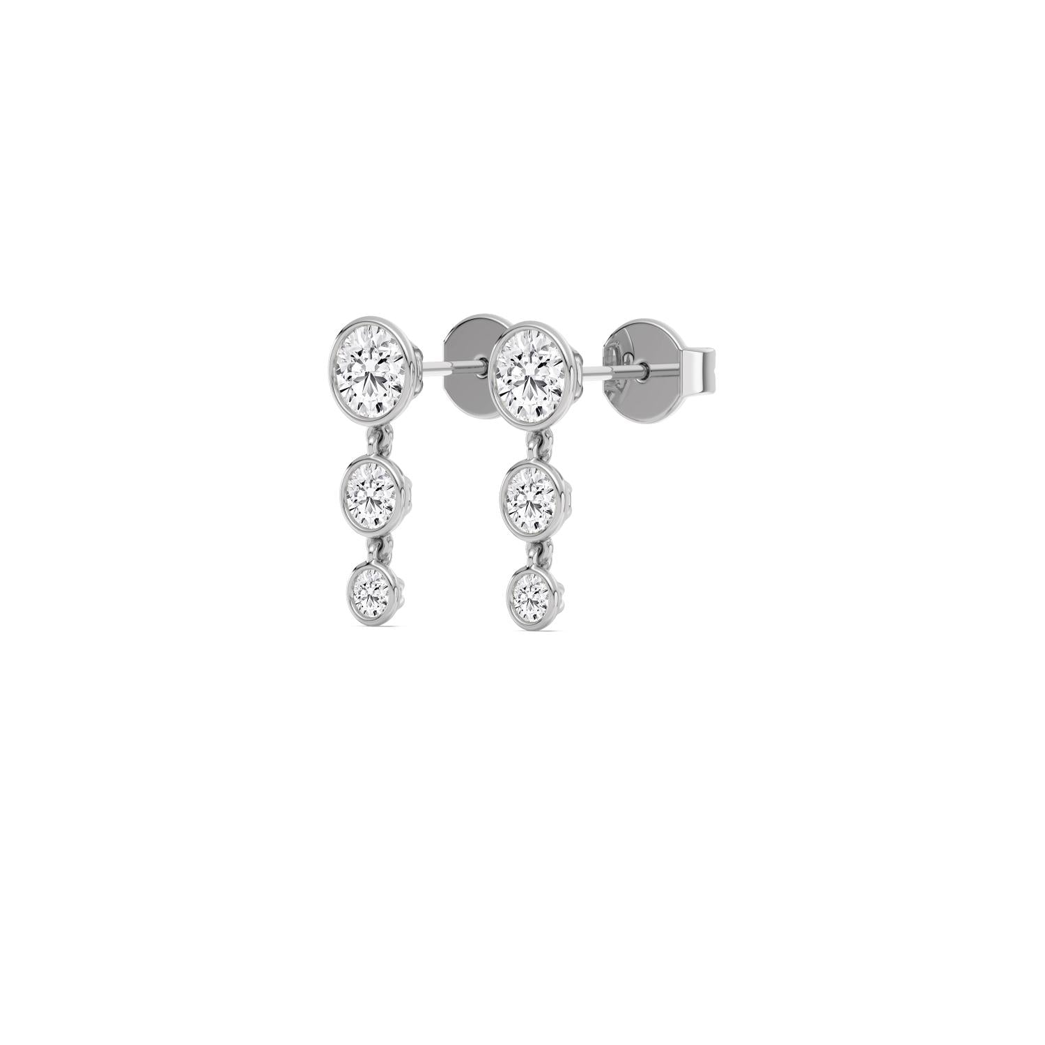 10K White Gold Lab Grown Diamond EARRINGS 1.55 ctw SJNSE13680-1.63CT