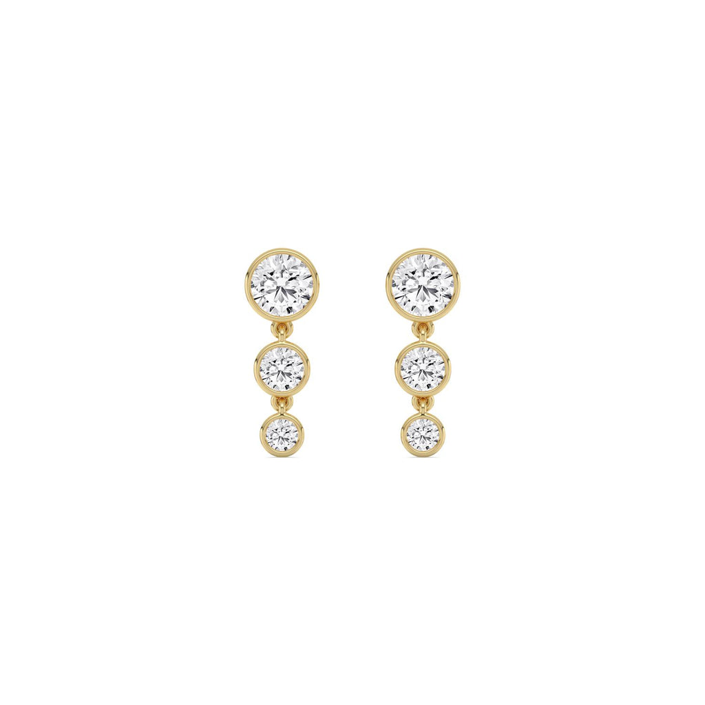 9K Yellow Gold Lab Grown Diamond EARRINGS 1.55 ctw SJNSE13680-1.63CT