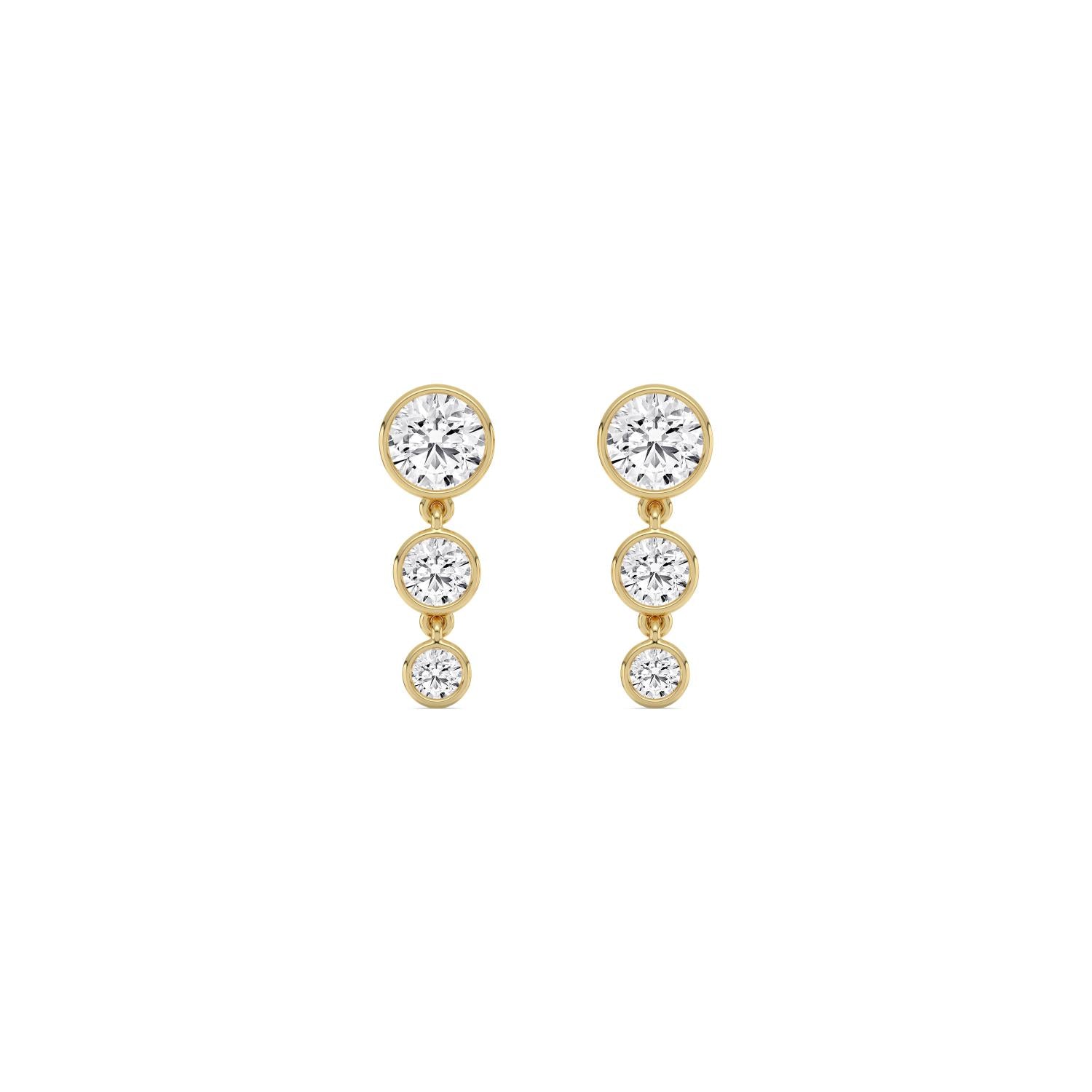 9K Yellow Gold Lab Grown Diamond EARRINGS 1.55 ctw SJNSE13680-1.63CT