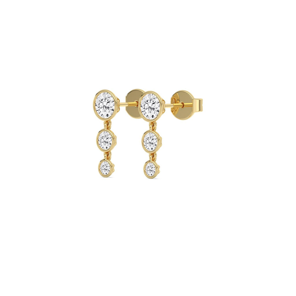 9K Yellow Gold Lab Grown Diamond EARRINGS 1.55 ctw SJNSE13680-1.63CT