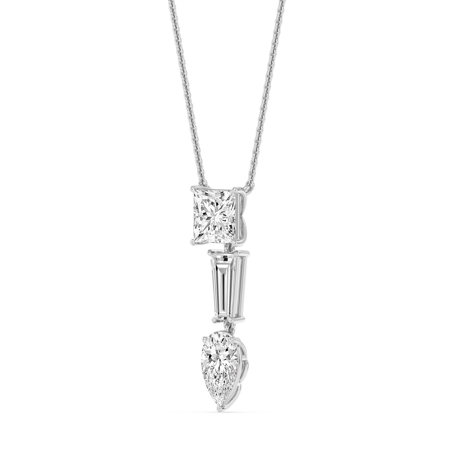 9K White Gold Lab Grown Diamond PENDANT 3.15 ctw SJP32815-3.00CT