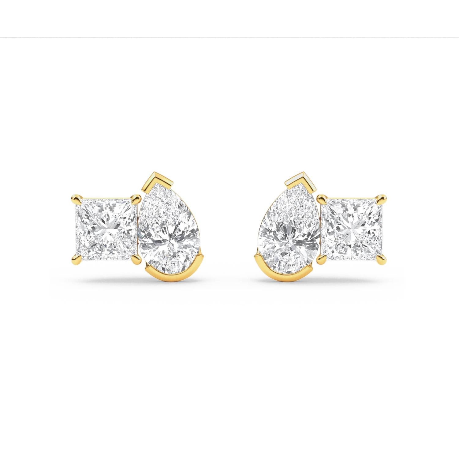 10K Yellow Gold Lab Grown Diamond EARRINGS 2.93 ctw SJPSE210110PEPR-3.00CT