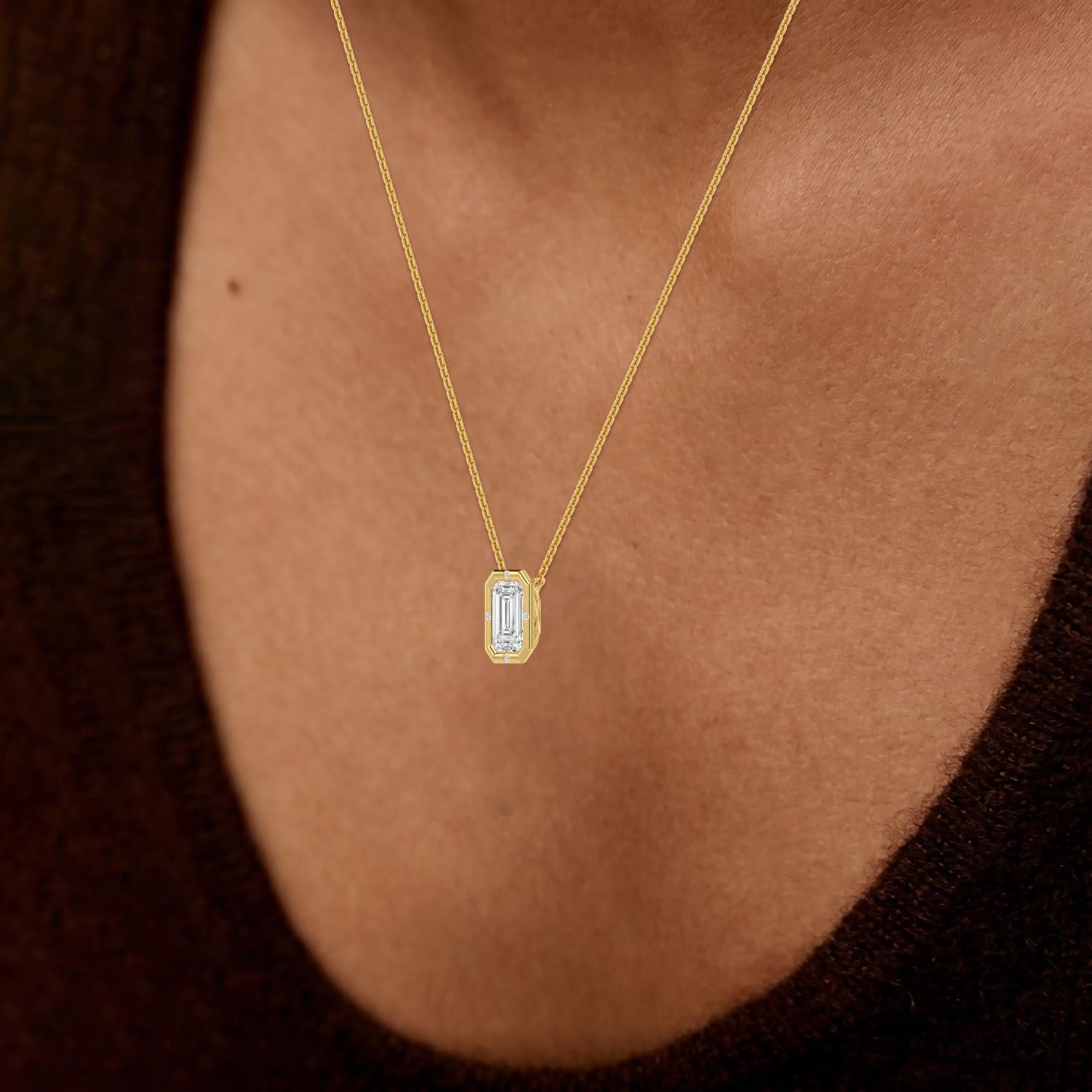 9K Yellow Gold Lab Grown Diamond PENDANT 1.52 ctw SJPSP210195EM-1.50CT
