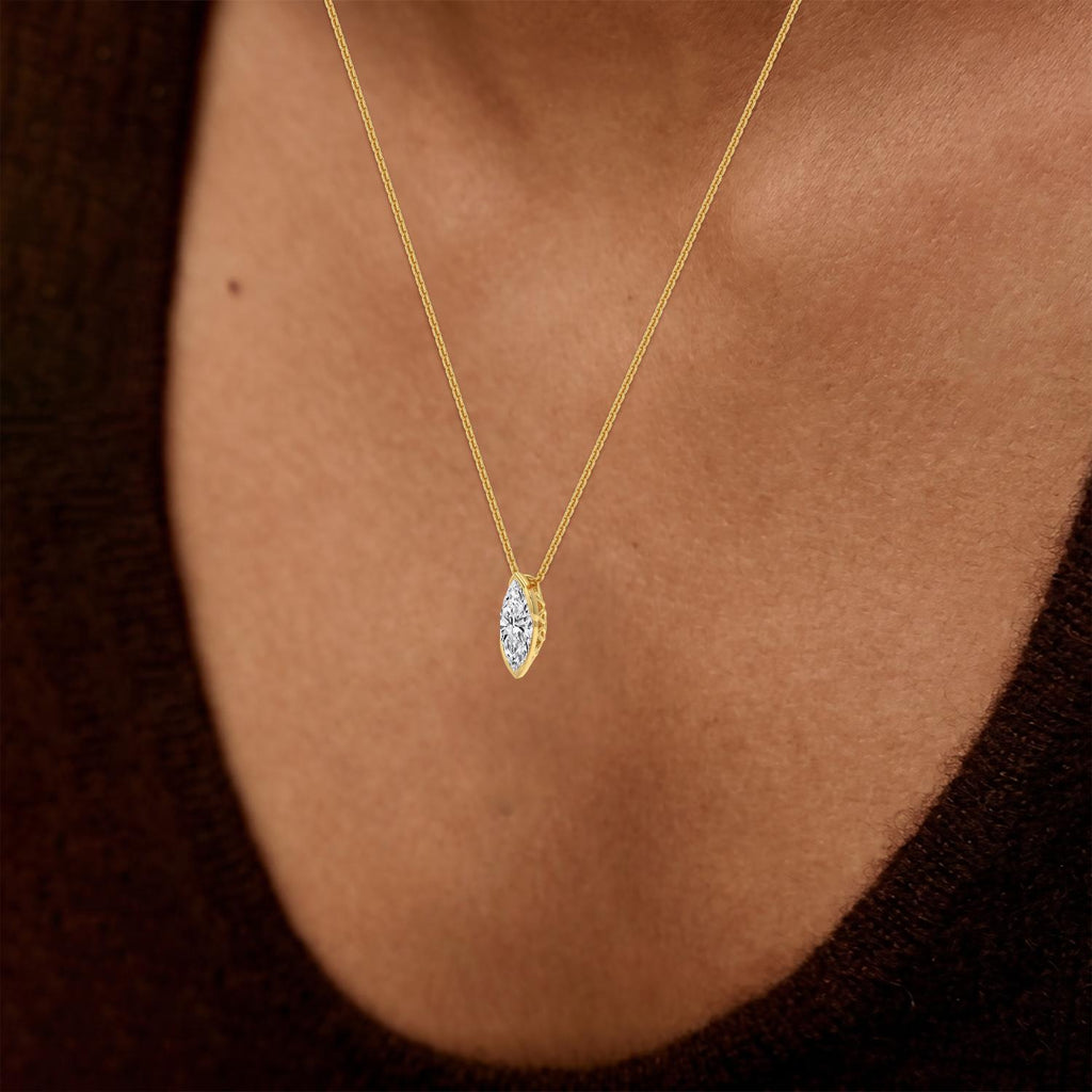 9K Yellow Gold Lab Grown Diamond PENDANT 1.25 ctw SJPSP210197MQ-1.25CT