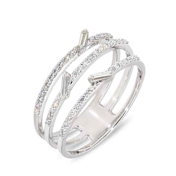 9k White Gold 0.46 ct. tw. Lab Grown Diamond Stackable Ring SJR14273