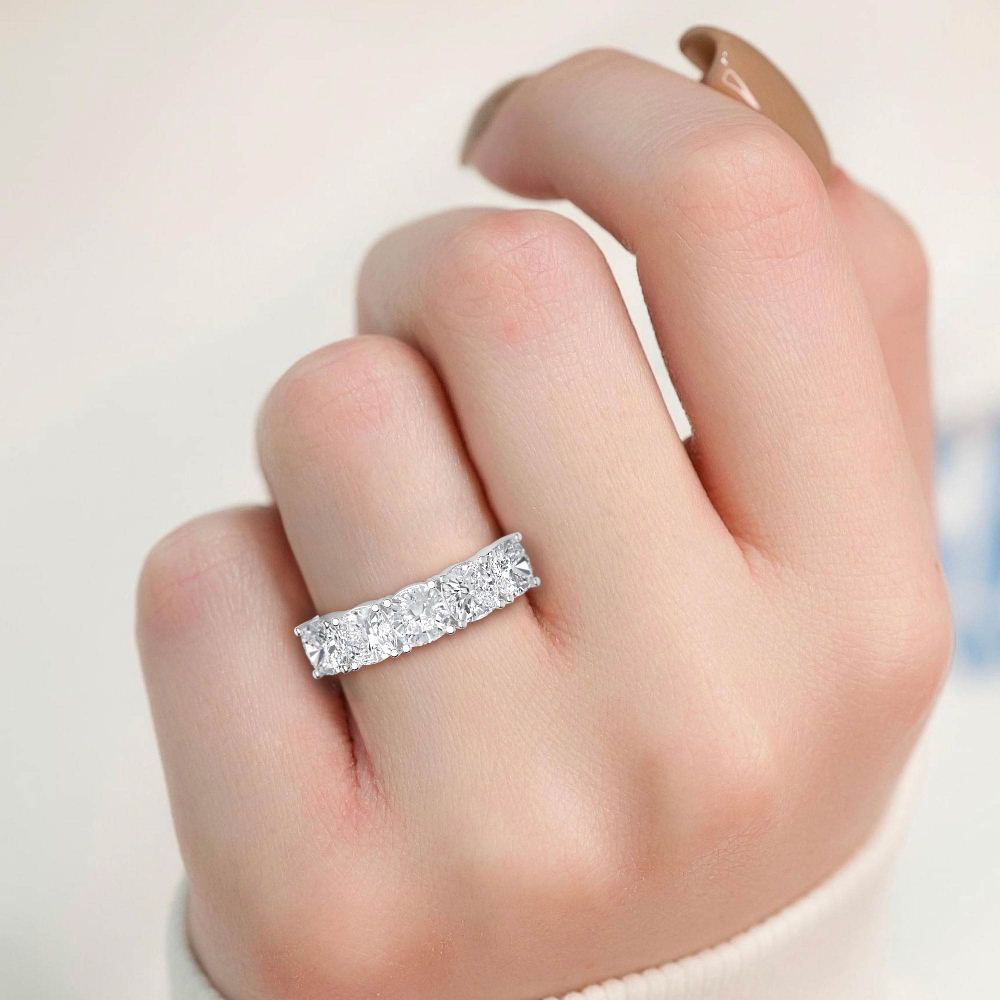 14K White Gold Lab Grown Diamond Ring 3.50 ctw SJR60113SCU-3.50CT