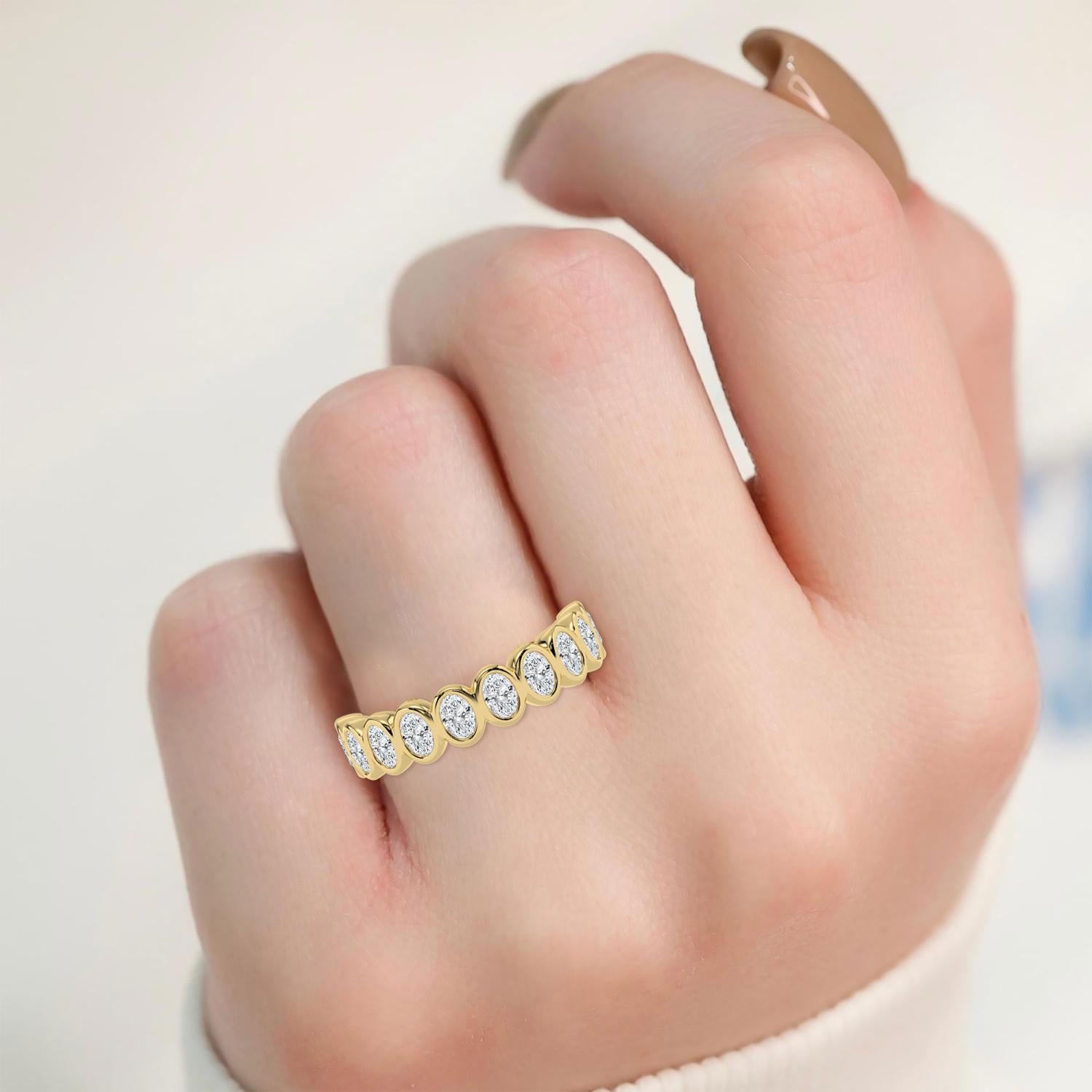 10K Yellow Gold Lab Grown Diamond WEDDING BANDS 1.48 ctw SJR60539OV-1.50CT