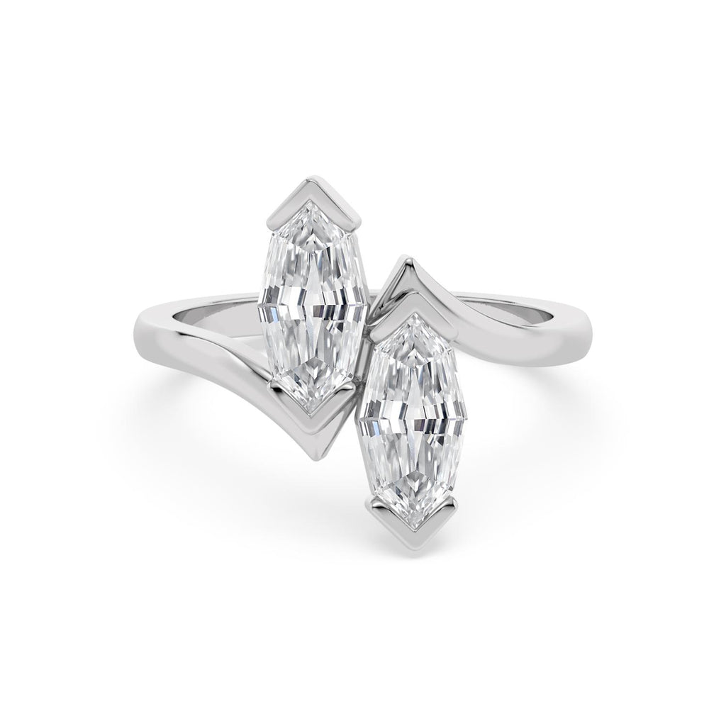 10K White Gold Lab Grown Diamond RING 1.60 ctw SJR61737SMQ-1.63CT