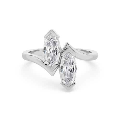 10K White Gold Lab Grown Diamond RING 1.60 ctw SJR61737SMQ-1.63CT